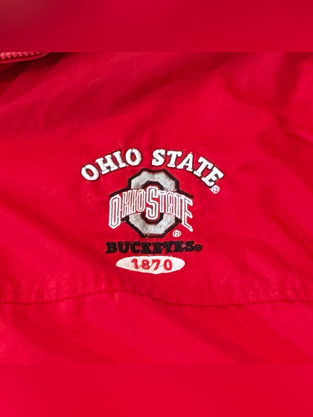 Ohio State Buckeyes Team Starter Zip Up Hood Jacket Rain Coat Men XL Football - Picture 12 of 16